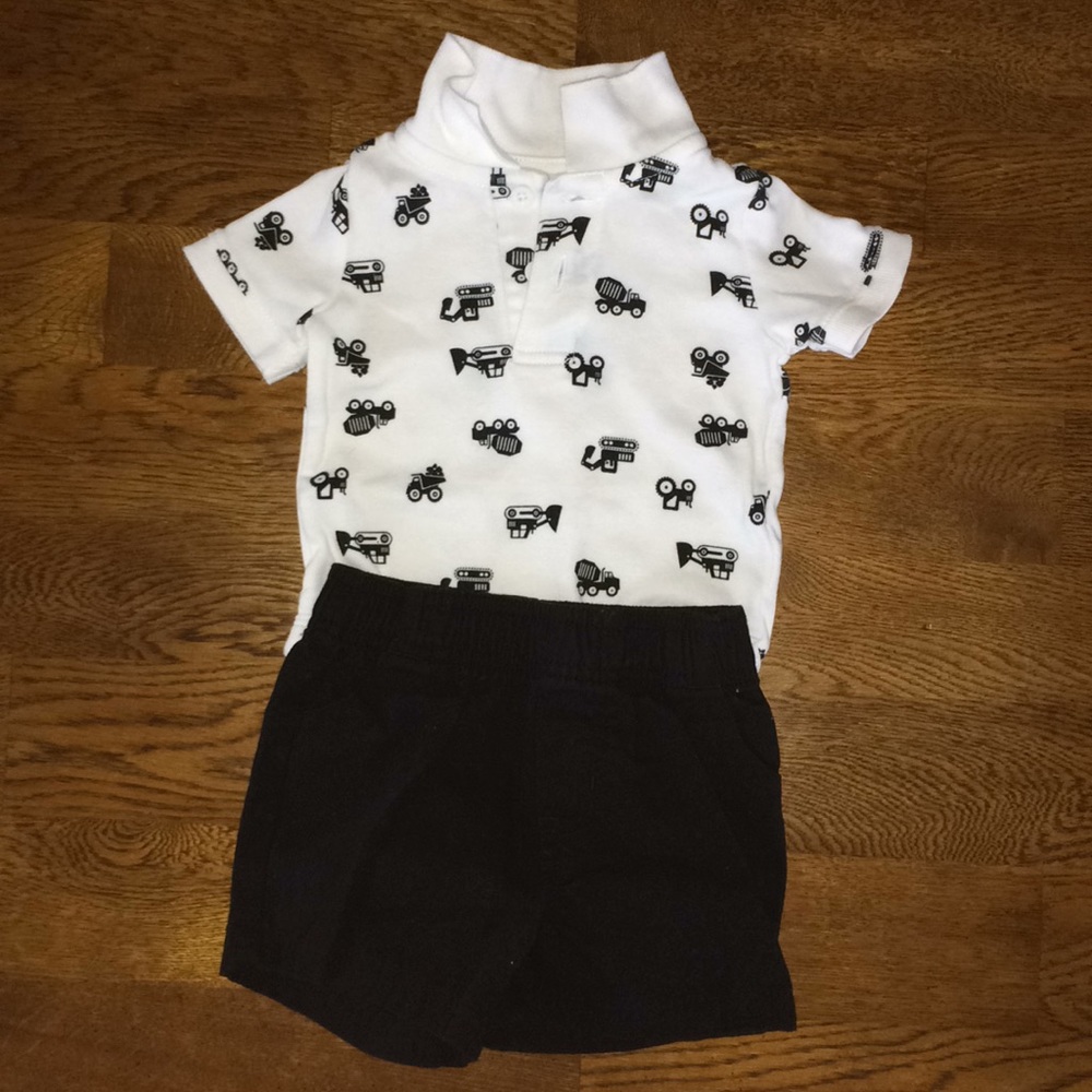 Truck collar onesie w/ shorts